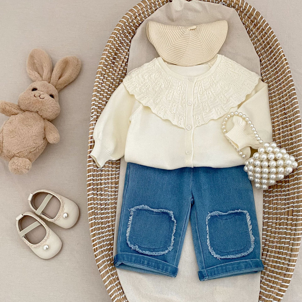 Baby Knitted Large Lapel Knitted Coat